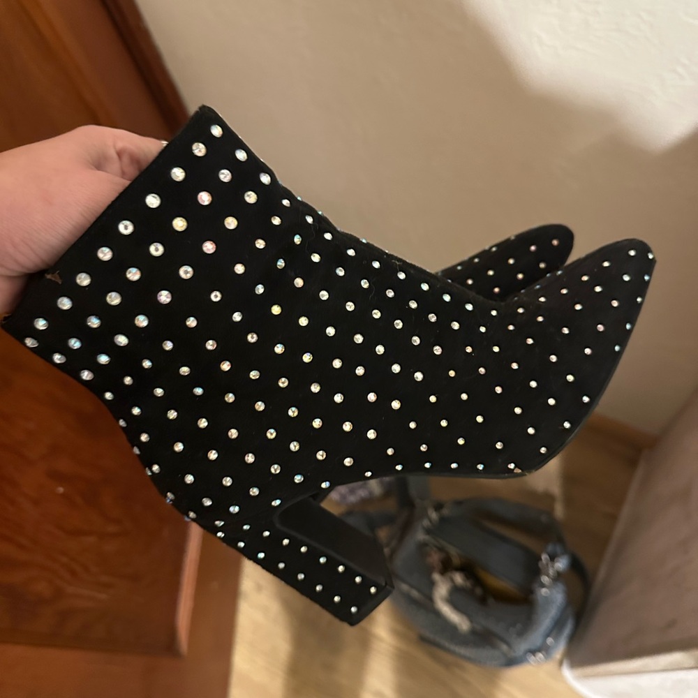Madden Girl Black Studded Ankle Boots